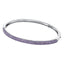 Sterling silver hinged bangle, pave set in Amethyst colour crystals for February