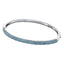 Sterling silver hinged bangle, pave set in Aquamarine colour crystals for March