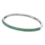 Sterling silver hinged bangle, pave set in Emerald colour crystals for May