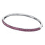 Sterling silver hinged bangle, pave set in Ruby colour crystals for July