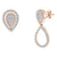 0.90ct Round Brilliant Diamond Fancy Changeable Pear Cluster Drop Earrings set in 18ct Rose Gold