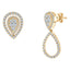 0.90ct Round Brilliant Diamond Fancy Changeable Pear Cluster Drop Earrings set in 18ct Yellow Gold