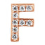 Letter F Locket Charm with white crystals in rose gold colour