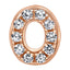 Letter O Locket Charm with white crystals in rose gold colour