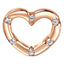 Single heart Locket Charm with white crystal accents in Rose gold colour