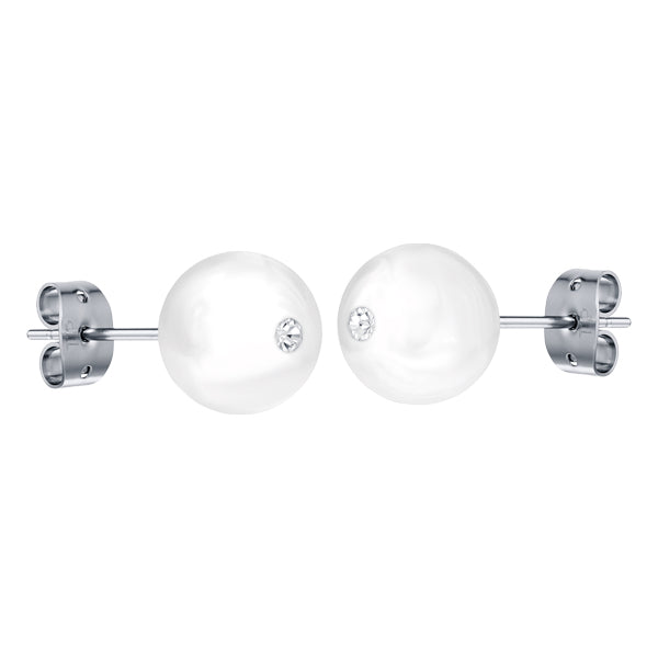 Bonbon Glace White Crystal and White Earrings