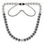 Bonbon Glace White Crystal, Stainless Steel and Magentite Necklace