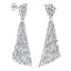 Triangularly shaped Cluster Crystal Drop Earrings set in Sterling Silver