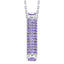 Sterling silver drop pendant, pave set with Amethyst colour crystals for February