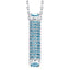 Sterling silver drop pendant, pave set with Aquamarine colour crystals for March