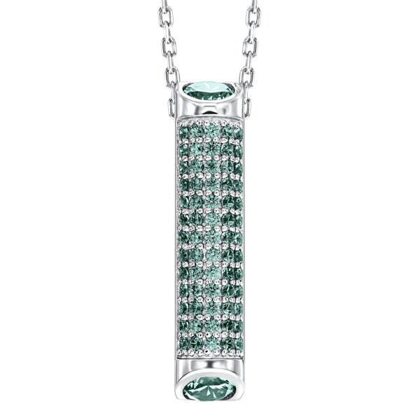 Sterling silver drop pendant, pave set with Alexandrite colour crystals for June