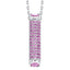 Sterling silver drop pendant, pave set with Pink Tourmaline colour crystals for October