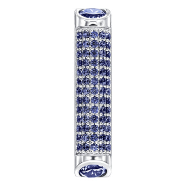 Sterling silver drop pendant, pave set with Tanzanite colour crystals for December