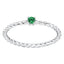 Subtle twisted silver ring with Emerald colour crystal as May birthstone