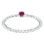 Subtle twisted silver ring with Ruby colour crystal as July birthstone