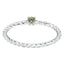 Subtle twisted silver ring with Peridot colour crystal as August birthstone