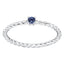 Subtle twisted silver ring with Tanzanite colour crystal as December birthstone