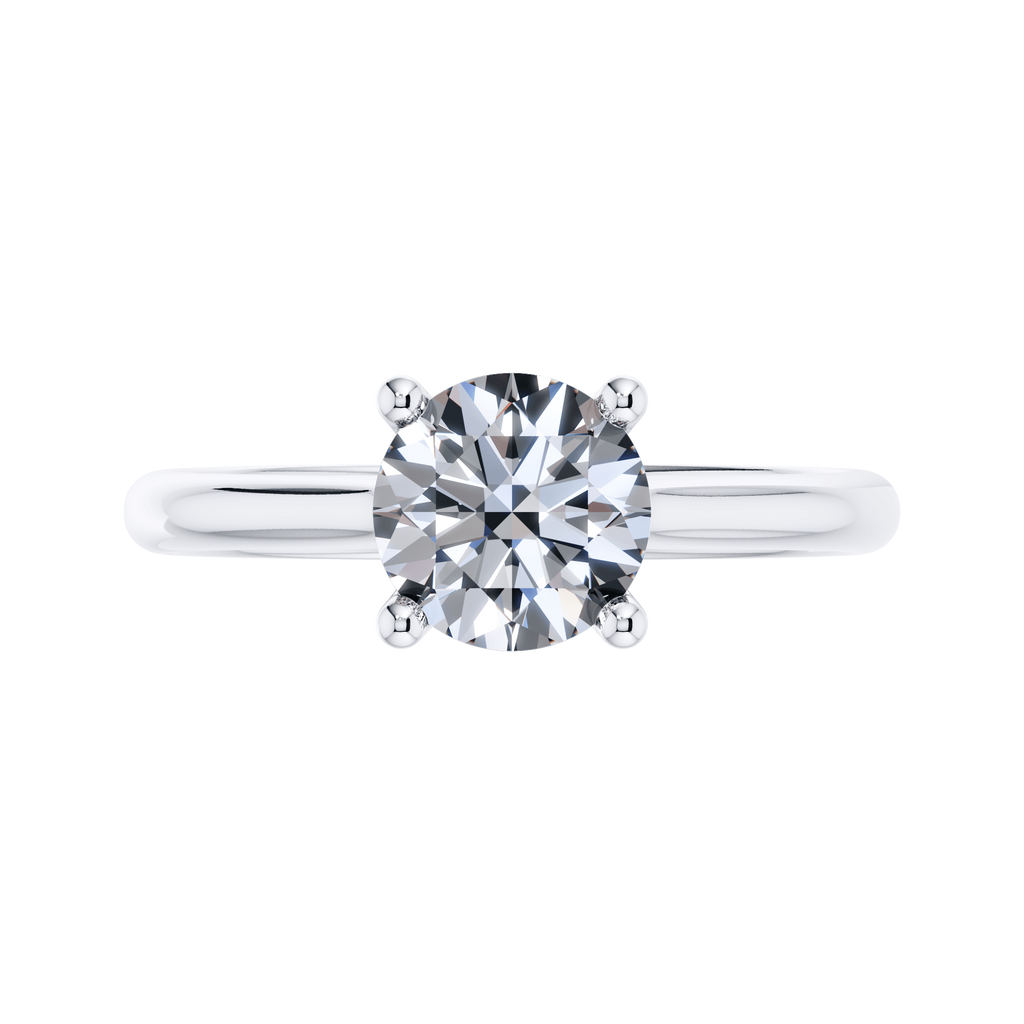 0.90ct F-SI2 Round Diamond Solitaire Engagement Ring in 18ct White Gold