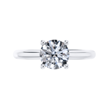 0.90ct F-SI2 Round Diamond Solitaire Engagement Ring in 18ct White Gold