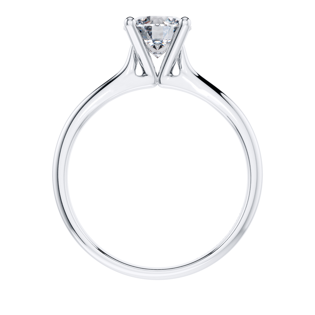 0.90ct F-SI2 Round Diamond Solitaire Engagement Ring in 18ct White Gold