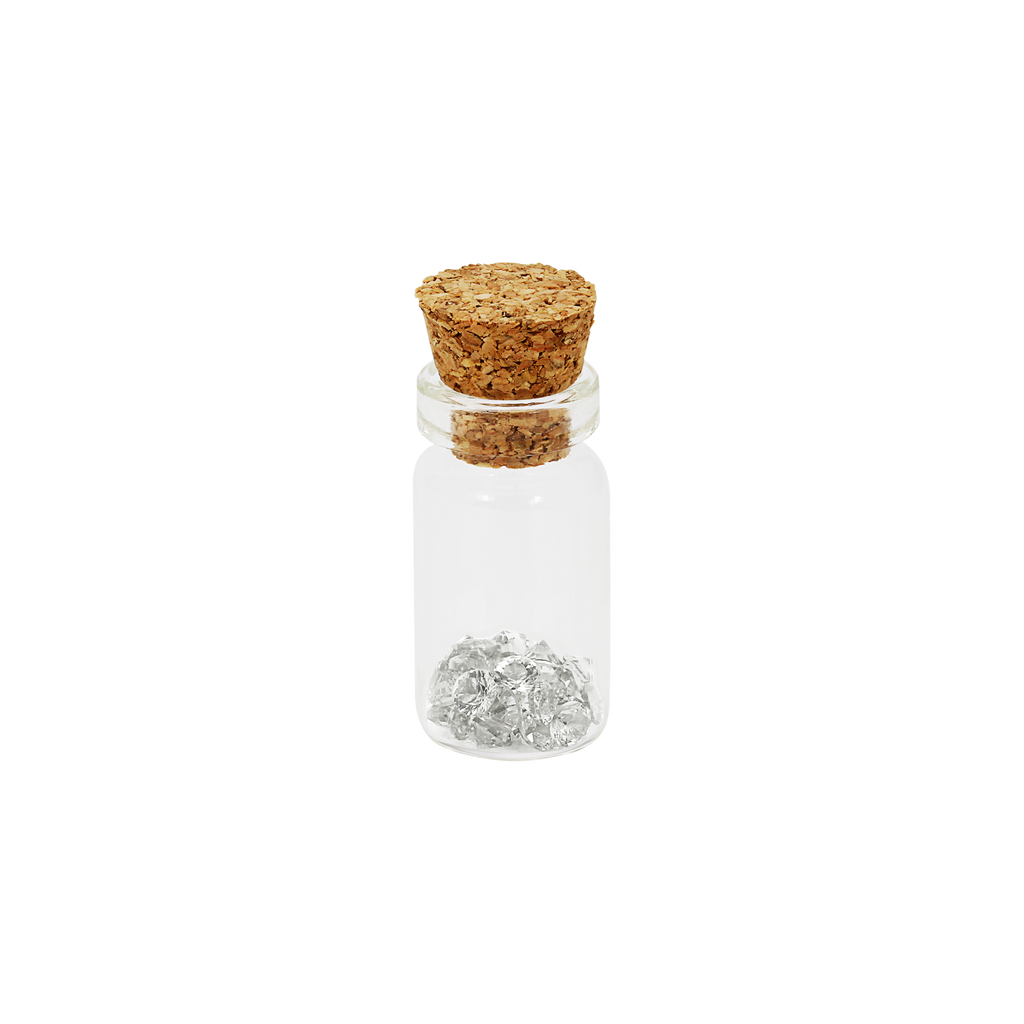 36 Diamond clear colour crystals for April birthstone in display Jar for Lockets