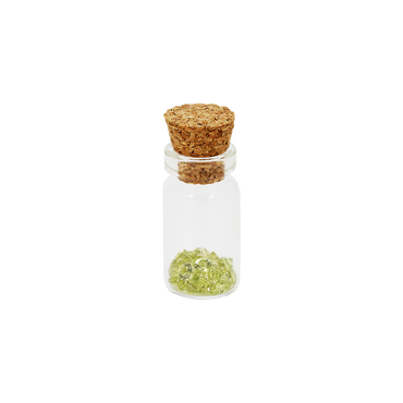 36 Peridot colour crystals for August birthstone in display Jar for Lockets