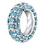 Pave set mini hoop bangle charm in Aquamarine colour crystals for March