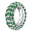 Pave set mini hoop bangle charm in Emerald colour crystals for May