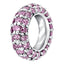 Pave set mini hoop charm in Pink Tourmaline colour crystals for October