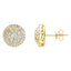 Three-tiered pave set round H-SI diamond earrings in 18k yellow gold