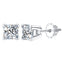 Princess H-SI Four Claw Diamond Earrings in 18ct White Gold