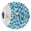 Bangle ball end pave set with Aquamarine colour crystals for March