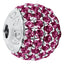 Bangle ball end pave set with Ruby colour crystals for July