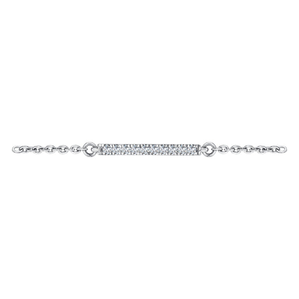 0.25ct round brilliant H-SI diamond trilogy line bracelet in 18k white gold