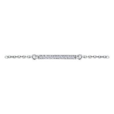 0.25ct round brilliant H-SI diamond trilogy line bracelet in 18k white gold