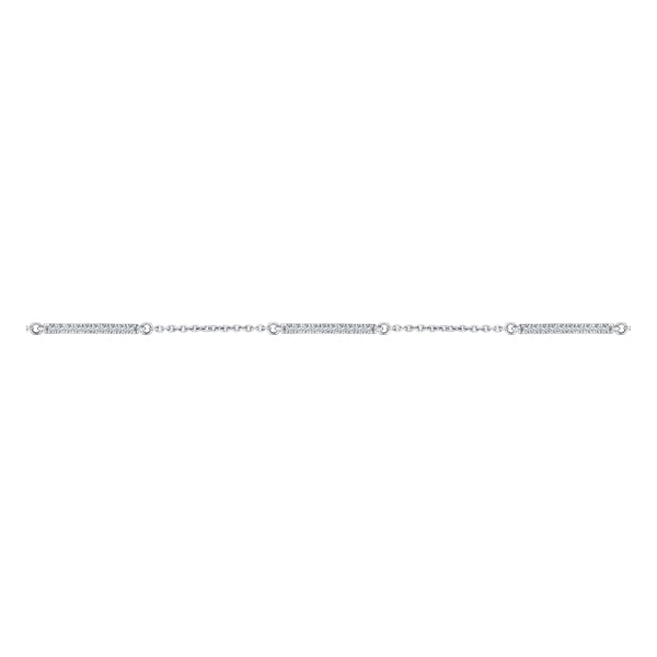 0.25ct round brilliant H-SI diamond trilogy line bracelet in 18k white gold