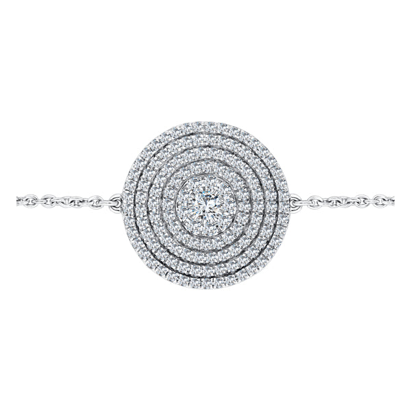 0.85ct H-SI Fancy micro set diamond disc bracelet in 18k white gold