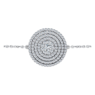 0.85ct H-SI Fancy micro set diamond disc bracelet in 18k white gold