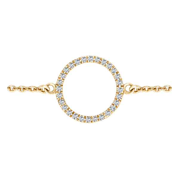 0.10ct Round brilliant H-SI circular diamond bracelet in 18k yellow gold