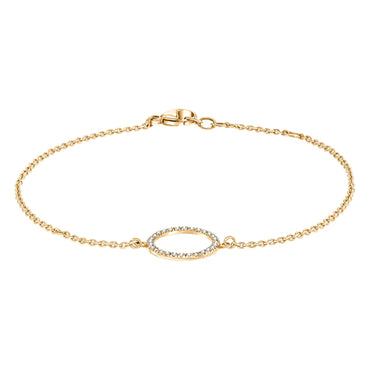 0.10ct Round brilliant H-SI circular diamond bracelet in 18k yellow gold