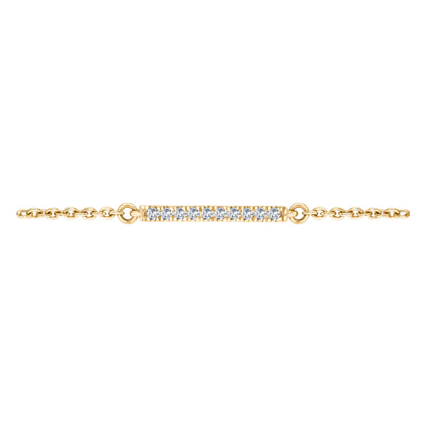 0.25ct round brilliant H-SI diamond trilogy line bracelet in 18k yellow gold