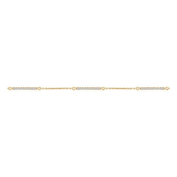 0.25ct round brilliant H-SI diamond trilogy line bracelet in 18k yellow gold