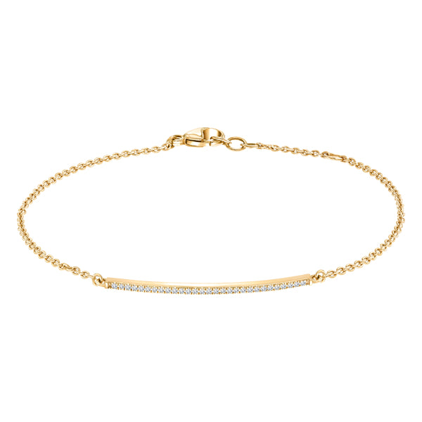 0.10ct H-SI Linear diamond bracelet in 18k yellow gold