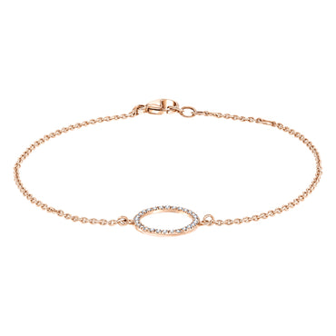 0.10ct Round brilliant H-SI circular diamond bracelet in 18k rose gold