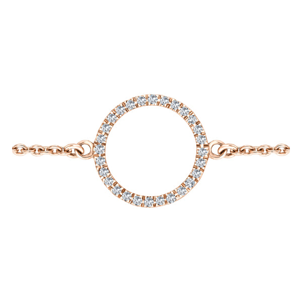 0.10ct Round brilliant H-SI circular diamond bracelet in 18k rose gold