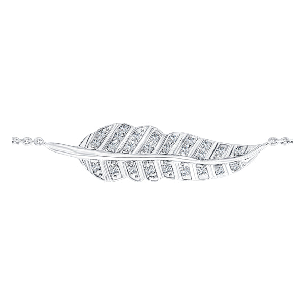 0.15ct Round Brilliant H-SI Leaf bracelet in 18k white gold