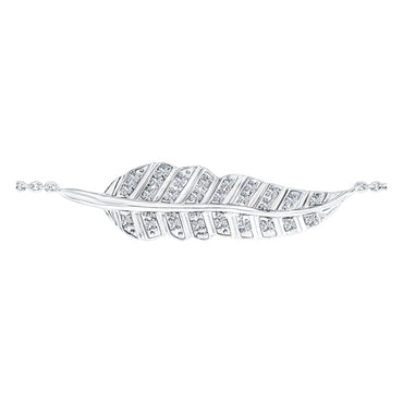 0.15ct Round Brilliant H-SI Leaf bracelet in 18k white gold