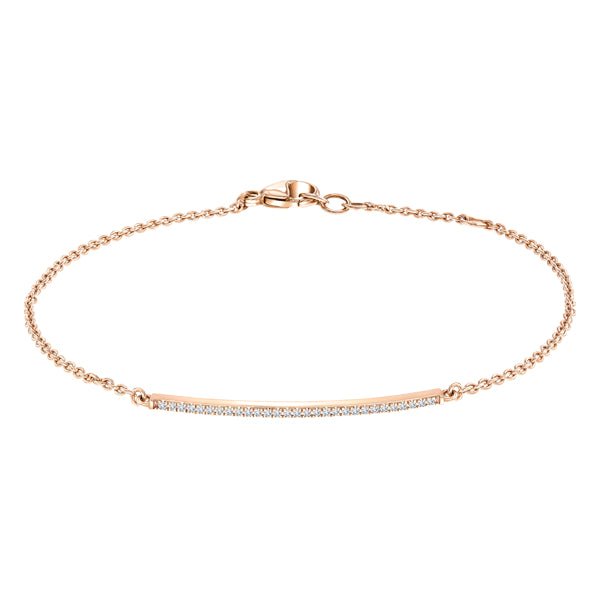 0.10ct H-SI Linear diamond bracelet in 18k rose gold