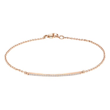 0.10ct H-SI Linear diamond bracelet in 18k rose gold