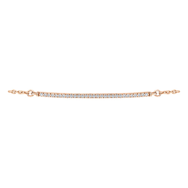 0.10ct H-SI Linear diamond bracelet in 18k rose gold